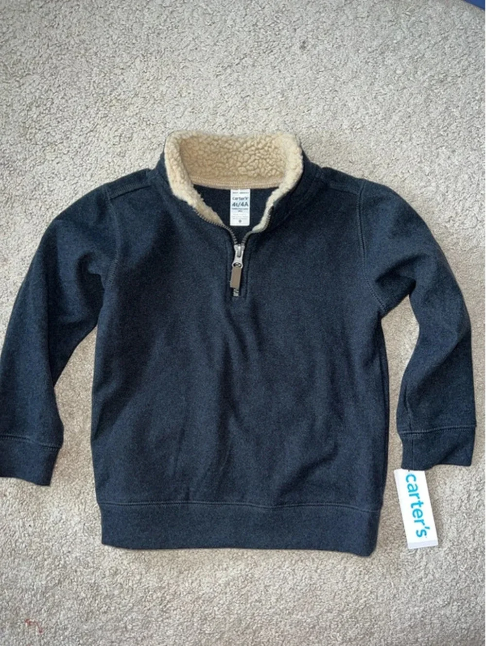 NWT Carter’s quarter zip fleece sweater 4T